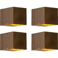 QAZQA Ensemble de 4 lampes murales intelligentes bronze foncé 8 cm avec WiFi G9 - Transfer