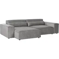 Beliani Canapé D'angle Hellnar Gris Tissu Côté Droit