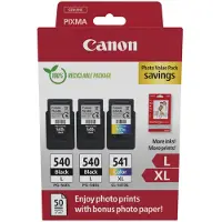 Canon PG-540L + PG-540L + CL 541XL photo value pack - Noir + 3 couleurs - Cartouche d'encre - Multipack