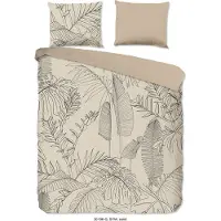 Muller Textil Enveloppe de couette "feuilles" - Sand - (240x200/220 cm) - Coton