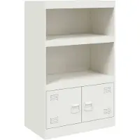vidaXL Sideboard blanc 67x39x107 cm acier