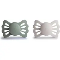 Frigg Lucky Size 2:6-18 months tétine Sage/Silver Gray 2 pcs