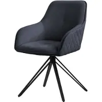ML-Design Chaise de salle à manger pivotante, anthracite, en textile tissé avec pieds en métal