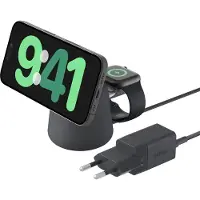 Belkin Chargeur Sans Fil Magsafe Boostcharge Pro 2-en-1 15w Noir (wiz020vfh36)