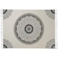 Beliani Couverture Berhampore Coton 130 X 180 Cm Beige