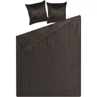 Beliani Couvre-Lits Avec Coussins Rayen 160 X 220 Cm Marron