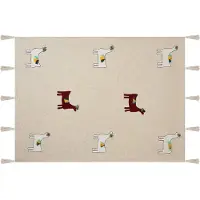 Beliani Couverture Deoghar Coton 130 X 180 Cm Beige
