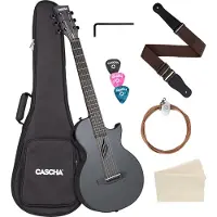 Cascha Carbon Fibre Acoustic Guitar Black Matte Guitare acoustique