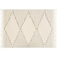 Beliani Couverture Uluyol Coton 130 X 170 Cm Beige