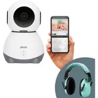 Alecto WiFi -Babyphone mit Kinderhörschutz -Bündel - Babyphone mit Full HD -Kamera und App - SmartBa (Babyphone avec caméra)