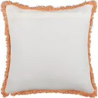 Beliani Coussin Sativus Coton 45 X 45 Cm Floral Impression En Bloc Orange