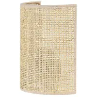 Beliani Applique en rotin naturel 25 cm abat-jour demi-tambour lampe de table chambre salon boho rustique