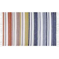 Beliani Tapis d'extérieur multicolore 140 x 200 cm motif à rayures tapis court TOZAKLI (140 x 200 cm)