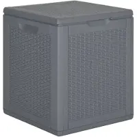 vidaXL Coffre de jardin Gris PP Rotin 90 L
