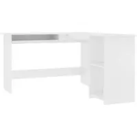 vidaXL Bureau d'angle en L blanc 120x140x75 cm Bois composite