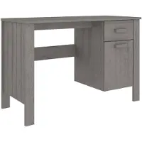 vidaXL Bureau HAMAR gris clair 113x50x75 cm pin massif