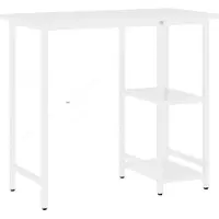 vidaXL Table d'ordinateur blanche 80x40x72 cm MDF et métal