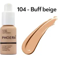 Saaf buff beige 104 - PHOERA FOUNDATION - Soft Matte Full Coverage Liquid Foundation