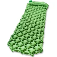 TRVLMORE Matelas de couchage - autogonflant - 1 personne - Pompe et oreiller intégrés - Vert