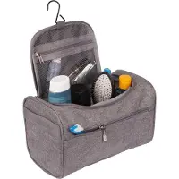 TRVLMORE Trousse de toilette suspendue - Organisateur de voyage avec crochet - Unisexe - Gris
