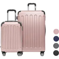 TRVLMORE Set de valises - 2 pièces - 38L (bagage à main) + 110L - Rose Gold