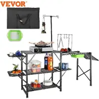 OEM Table de cuisine de camping portable - Avec évier - Pliable - 9,7 kg - 126 cm x 46 cm x 81 cm