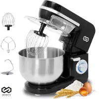 Infinity Goods Robot de cuisine - Mélangeur de cuisine - Bol de mélange en acier inoxydable de 5L - Robot de cuisine - Robot ménager - Accessoires inclus - 1000W - Noir