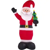 Shumee Père Noël gonflable avec éclairage LED rouge 225 cm IVALO (1 pcs)