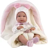Llorens Bimba poupée en vinyle avec sac de couchage 35cm