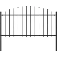 vidaXL Clôture de jardin avec pointes de lance Acier (1,25 - 1,5) x 1,7 m Noir