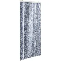 vidaXL Rideau anti-insectes bleu et blanc 56x200 cm chenille