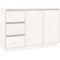vidaXL Sideboard blanc 111x34x75 cm pin massif