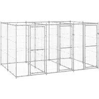 vidaXL Chenil extérieur Acier galvanisé 7,26 m²