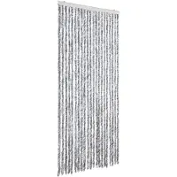 vidaXL Rideau moustiquaire blanc et gris 90x200 cm chenille