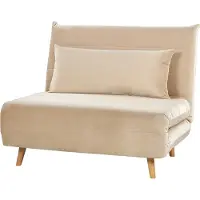 Beliani Canapé-Lit Setten Beige Sable Velours