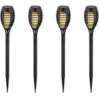 V-TAC Solar Flame Stick Lights - IP44 - Black - 1W - 2200K - 4 Pcs/Pack