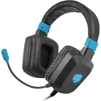 Natec Casque audio NFU-1584 filaire avec arceau pour le jeu, noir et bleu.