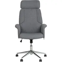 Beliani Siège de bureau gris à roulettes avec hauteur réglable et accoudoirs allongés moderne