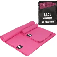 TRVLMORE Set de serviettes de voyage en microfibre - 2 pièces - Petit (40 x 80 cm) & Grand (76 x 150 cm) - Microfibre - Rose