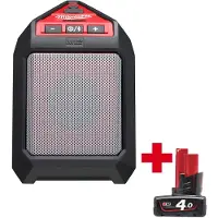 Milwaukee M12 JSSP-0 - Enceinte De Chantier Li-Ion 12V - Bluetooth - Fonctionne Sur Secteur & Batterie