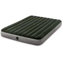 Intex Downy - Matelas gonflable - Double - Avec Pompe Intégrée et Kit de Réparation - 203x152x25 cm - PVC - Vert