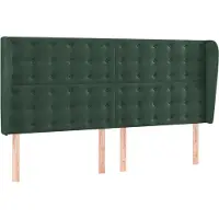 vidaXL Tête de lit avec oreilles vert foncé 183x23x118/128 cm velours