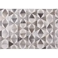 Beliani Tapis peau de vache gris 160 x 230 cm Patchwork ALAKA (160 x 230 cm)