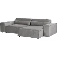 Beliani Canapé D'angle Hellnar Gris Tissu Côté Gauche