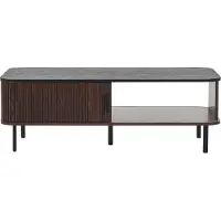 Beliani Table Basse Bois Foncé Et Noir Jose