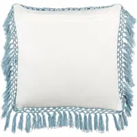 Beliani Coussin Pallida Coton 45 X 45 Cm Floral Impression En Bloc Bleu
