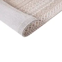 Beliani Tapis jute beige / blanc 80 x 150 cm motif géométrique court BAGLAR (80 x 150 cm)