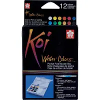 Sakura Aquarelles - - Koi - 12 couleurs - Compactes - Pinceaux à eau inclus