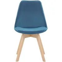 Beliani Lot de 2 chaises de salle à manger, revêtement en velours bleu, pieds en bois élégants, salle à manger moderne