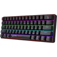 HxSJ V900 Bedrade Mechanisch Gaming Toetsenbord - RGB Verlichting - QWERTY - 61 Keys - Blue Switch - Zwart
